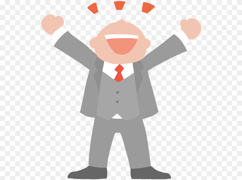 Happy Employee Clipart, Clothing, Formal Wear, Suit, Hand Free Png