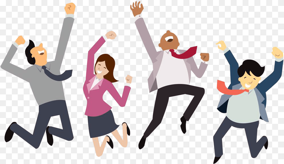 Happy Employees 9 Image Cartoon Happy People, Dancing, Leisure Activities, Person, Baby Png