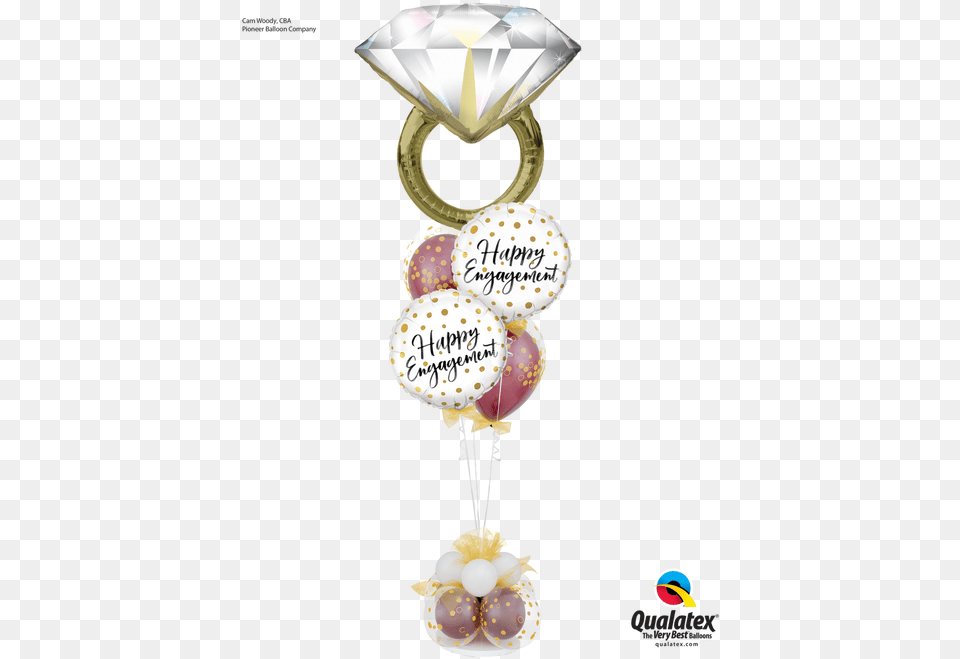 Happy Engagement Diamond Ring Bouquet Diamond Ring Foil Balloon, Accessories, Jewelry, People, Person Free Png Download