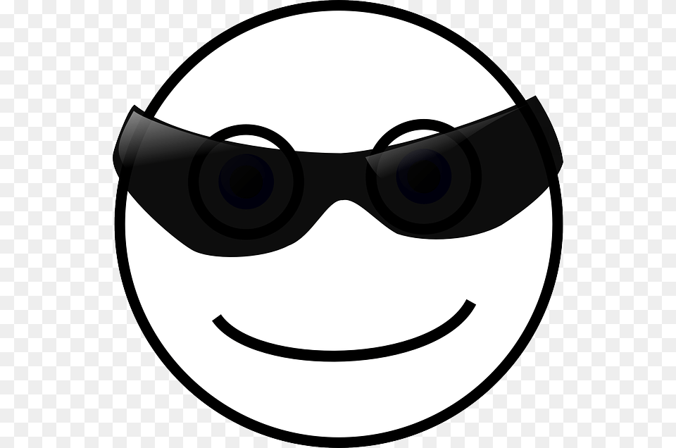 Happy Face Black And White Clip Art, Accessories, Glasses, Appliance, Blow Dryer Png Image
