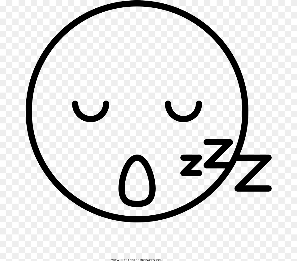 Happy Face Drawing Sleepy Face To Color, Gray Free Png