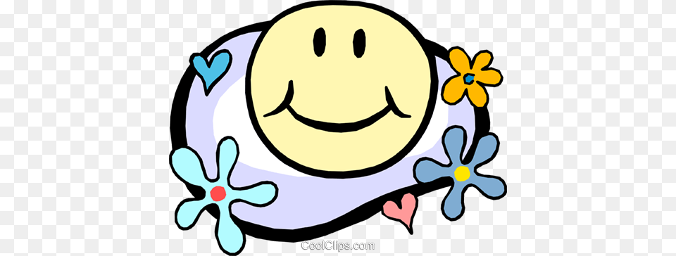 Happy Face In Flower Power Motif Royalty Vector Clip Art, Clothing, Hat, Outdoors Free Png Download