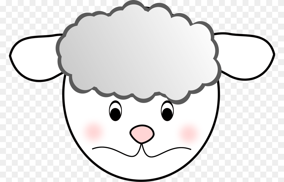 Happy Face Sheep Nice Ears Smile Wool Sheep Clip Art, Head, Person, Baby, Livestock Free Png Download