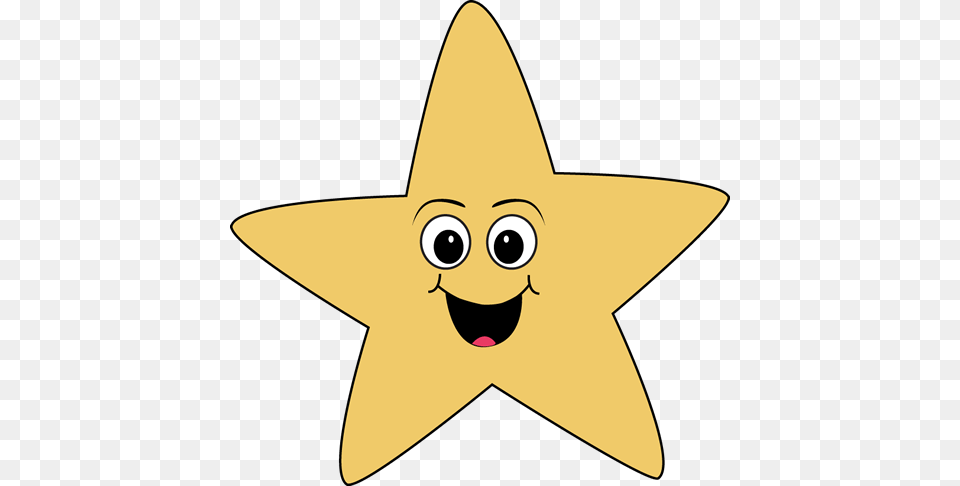 Happy Face Star Clip Art Star With A Smiley Face Clipart, Star Symbol, Symbol, Animal, Fish Free Transparent Png