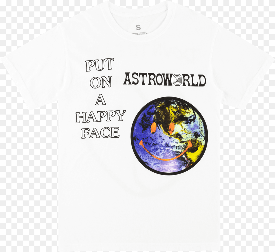 Happy Face T Shirt Astroworld Shirt, Clothing, T-shirt, Astronomy, Outer Space Free Png