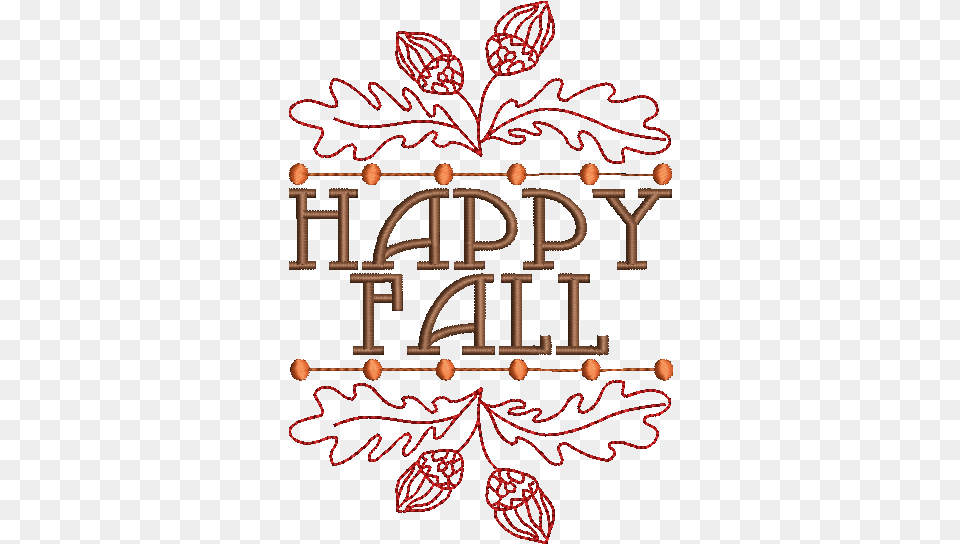 Happy Fall With Sketch Embroidery Design Illustration, Pattern, Book, Publication Png Image