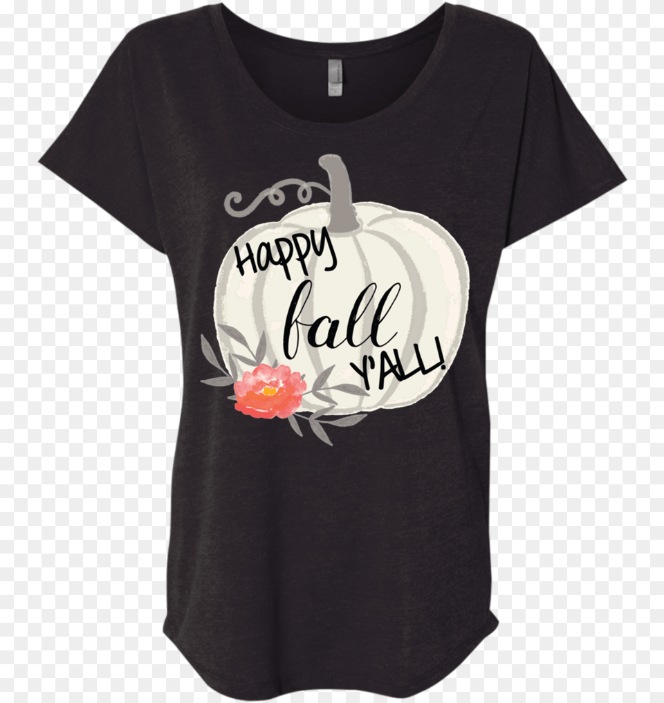 Happy Fall Y All Watercolor Pumpkin Flowy Dolman Sleeve Red Marilyn Manson T Shirt, Clothing, T-shirt, Person, Flower Png Image