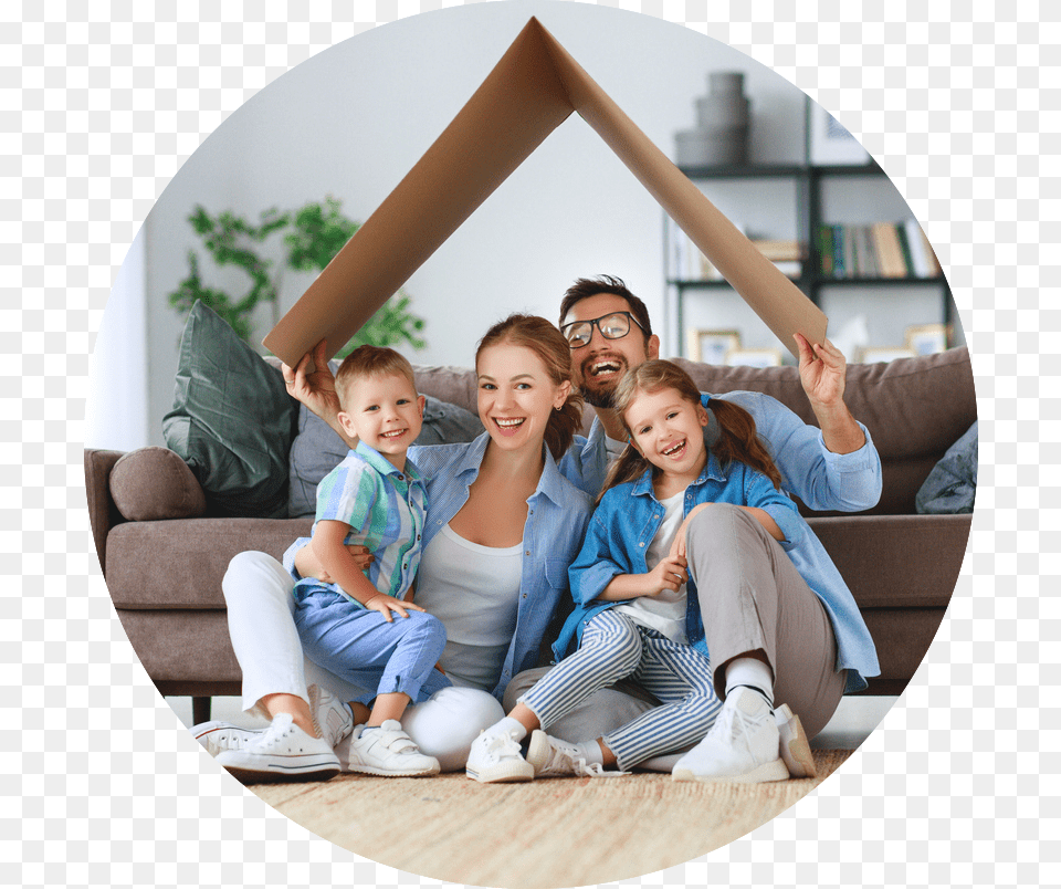 Happy Family Circle Happy Family House, Photography, Person, Couch, People Free Transparent Png