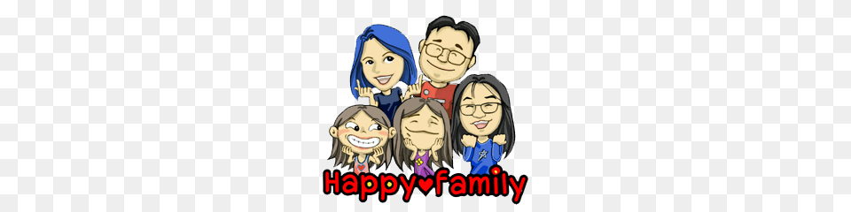 Happy Family I Love You Line Stickers Line Store, Publication, Book, Comics, Person Free Png