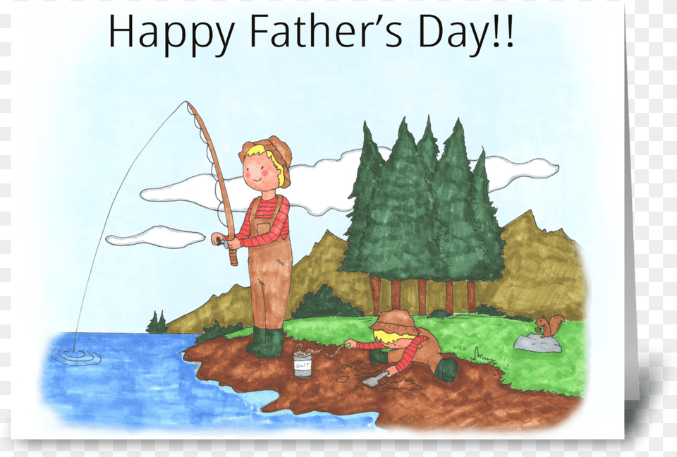 Happy Father S Day Greeting Card Illustration, Leisure Activities, Water, Fishing, Outdoors Free Png Download