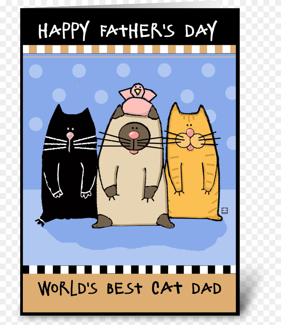 Happy Father S Day World S Best Cat Dad Greeting Card Happy Fathers Day To A Cat Dad, Book, Publication, Animal, Mammal Png
