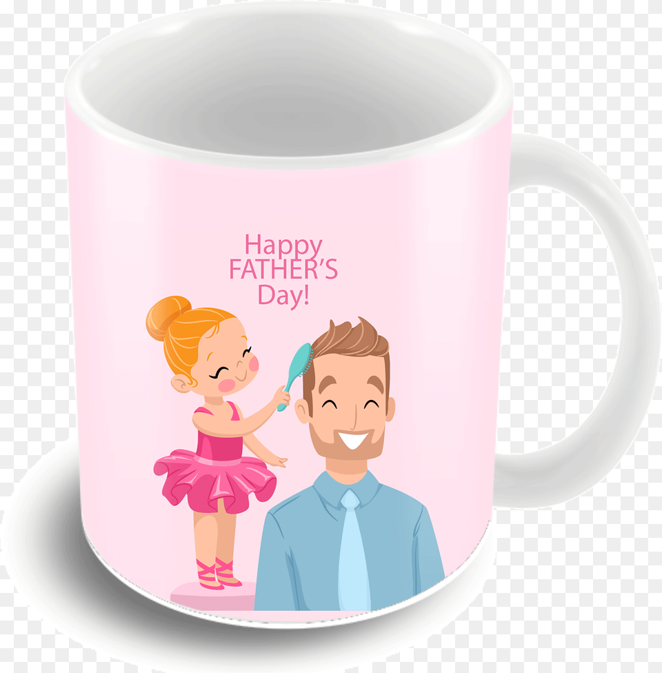 Happy Fathers Day Baby Daughter Coffee Mug Happy Birthday My King Dad, Adult, Man, Male, Person Png Image