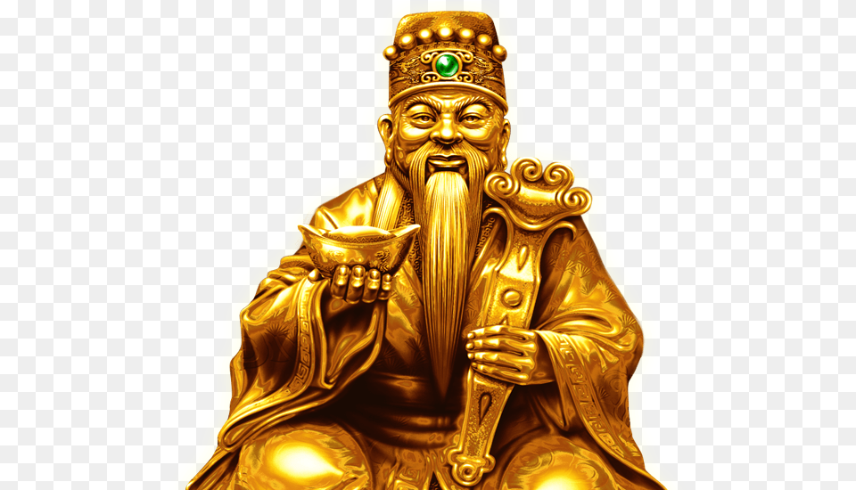 Happy Festival Chinese Gods Lu Xian Character Chinese Gods, Gold, Treasure, Adult, Male Png