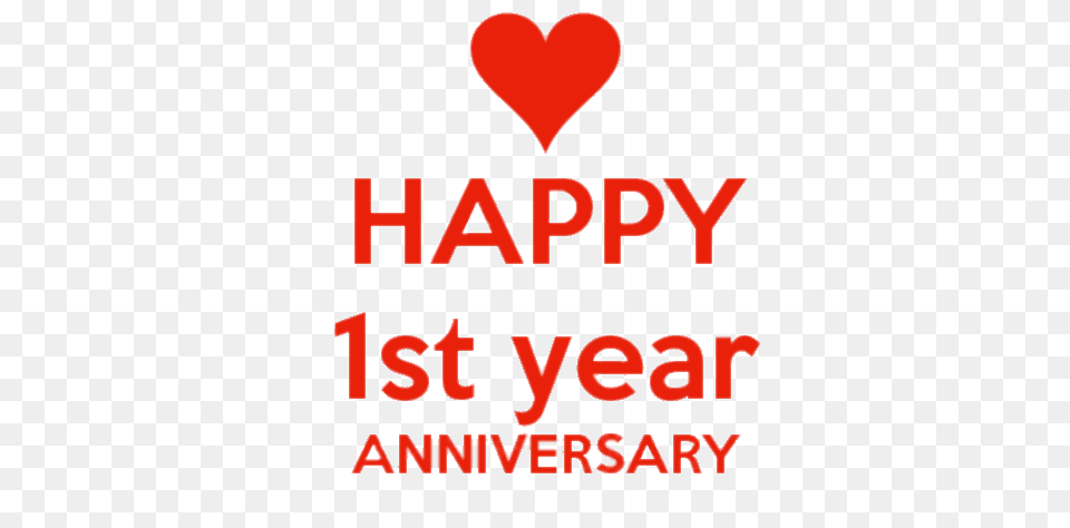Happy First Anniversary Red Letters, Logo Free Png