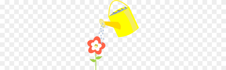 Happy Flower Being Watered Clip Art, Can, Tin, Watering Can, Device Free Png