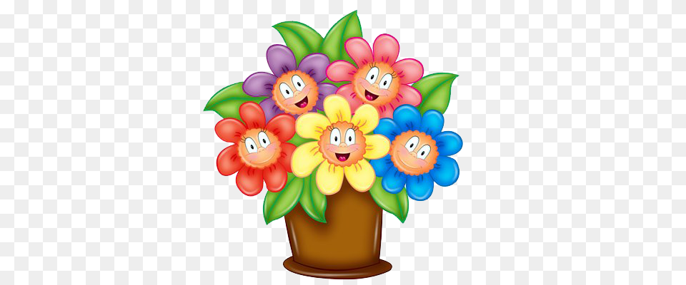 Happy Flower Clipart Clip Art Images, Graphics, Plant, Flower Bouquet, Flower Arrangement Png