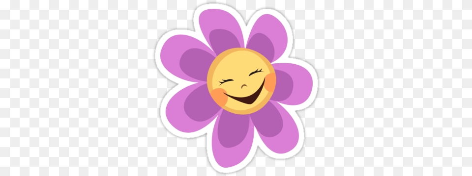 Happy Flower Sticker Happy Flower Clipart, Dahlia, Plant, Purple, Daisy Free Png Download