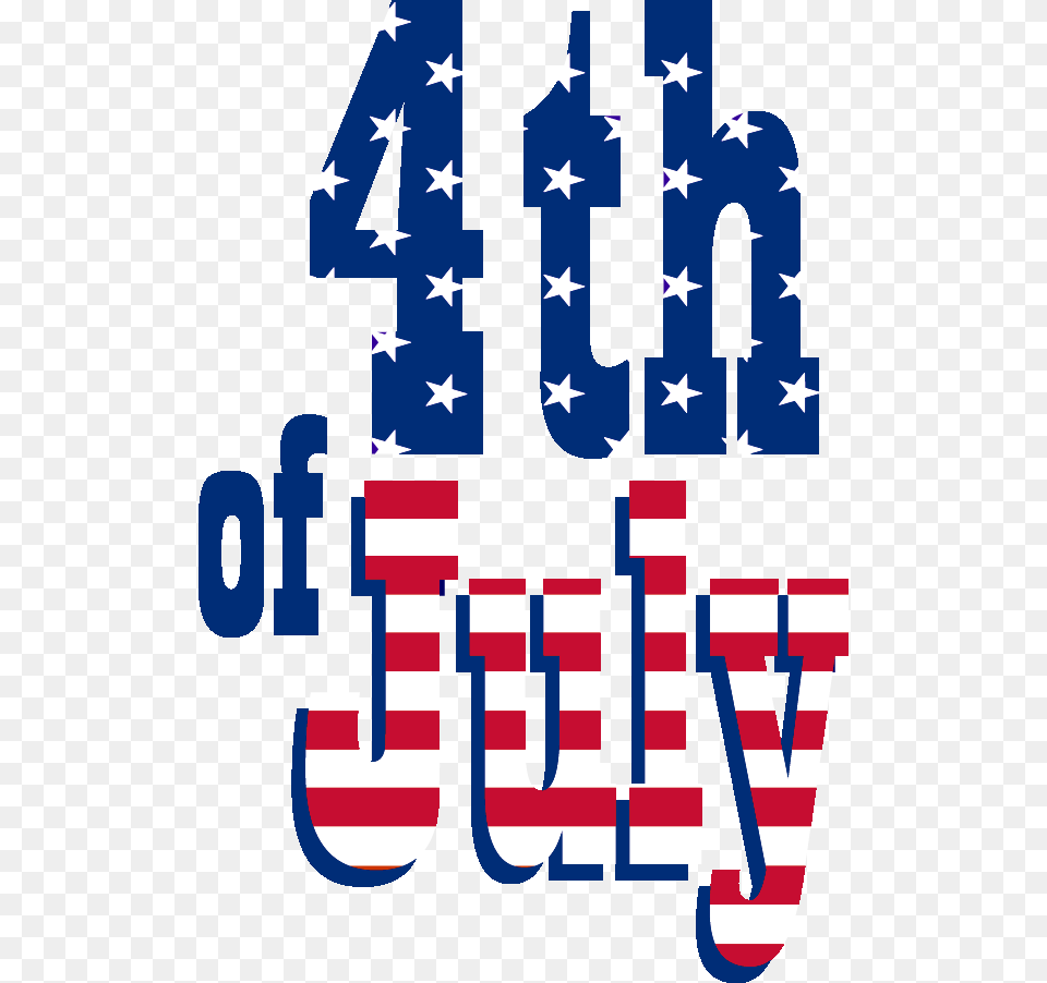 Happy Fourth Of July Text, American Flag, Flag Png