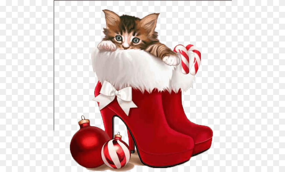 Happy Friday Christmas Download Christmas Cats Clipart, Shoe, High Heel, Footwear, Clothing Free Transparent Png