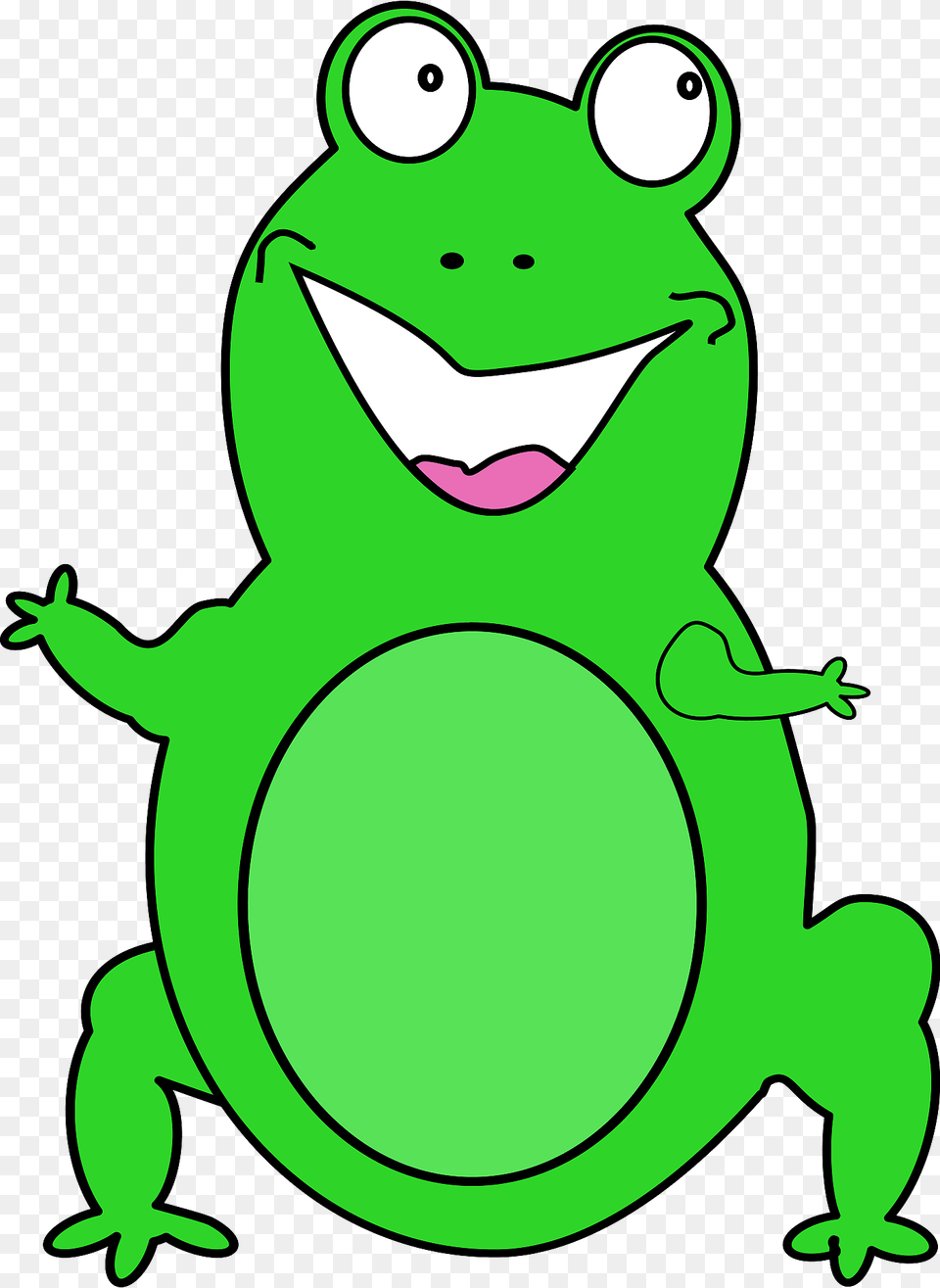 Happy Frog Clipart, Green, Amphibian, Animal, Wildlife Free Png