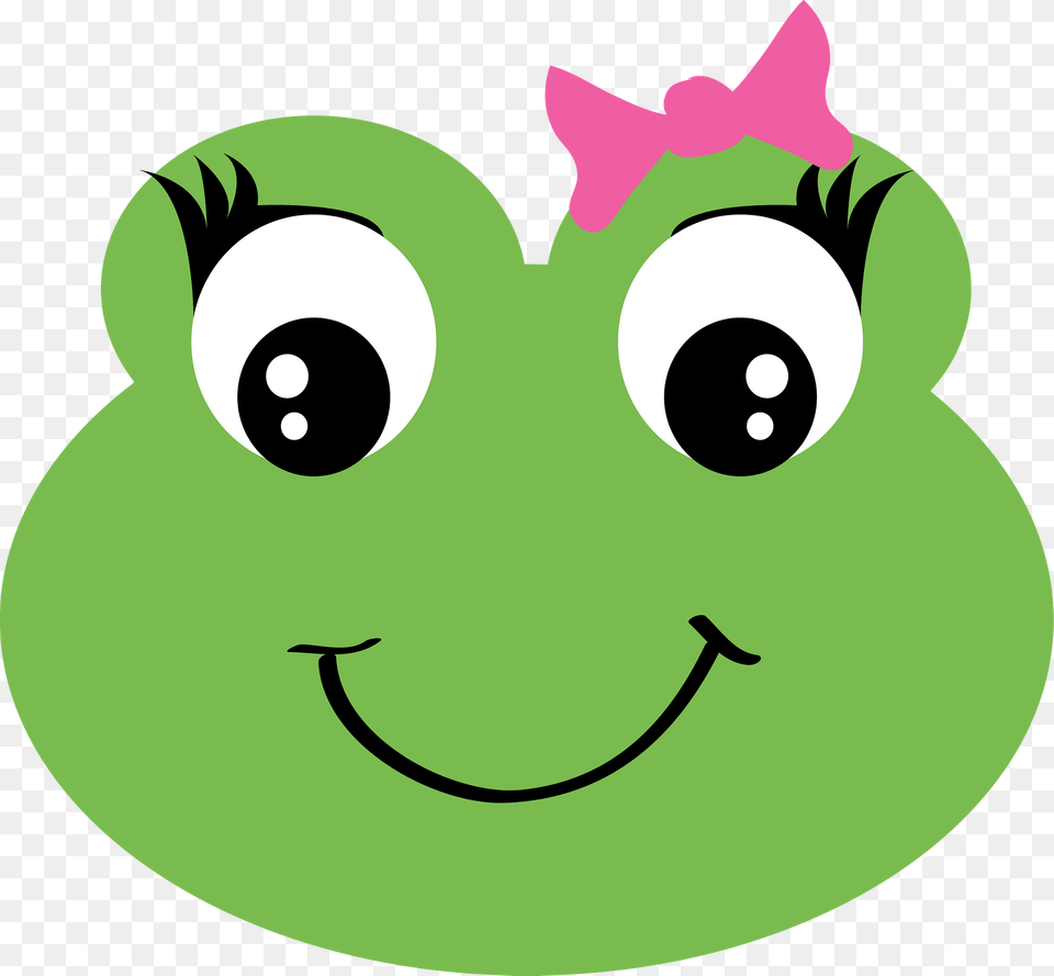 Happy Frog Face Clipart, Green Free Png