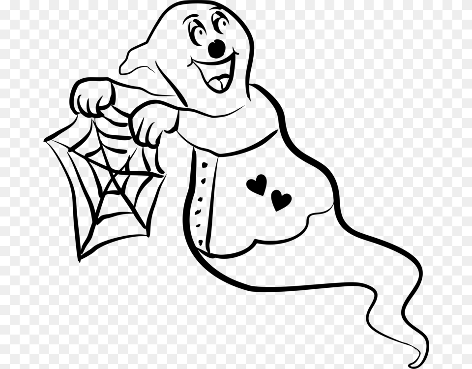 Happy Ghost Dog Haunted House, Gray Png