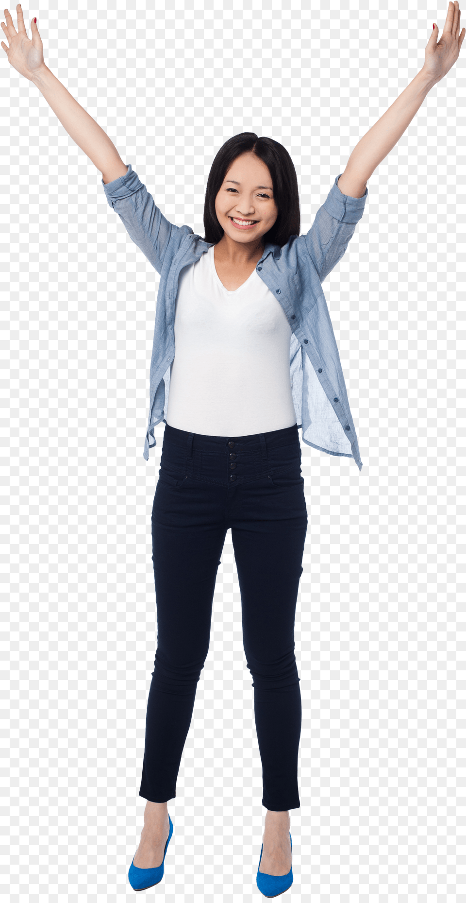 Happy Girl, Person, Clothing, Pants, Face Free Png Download