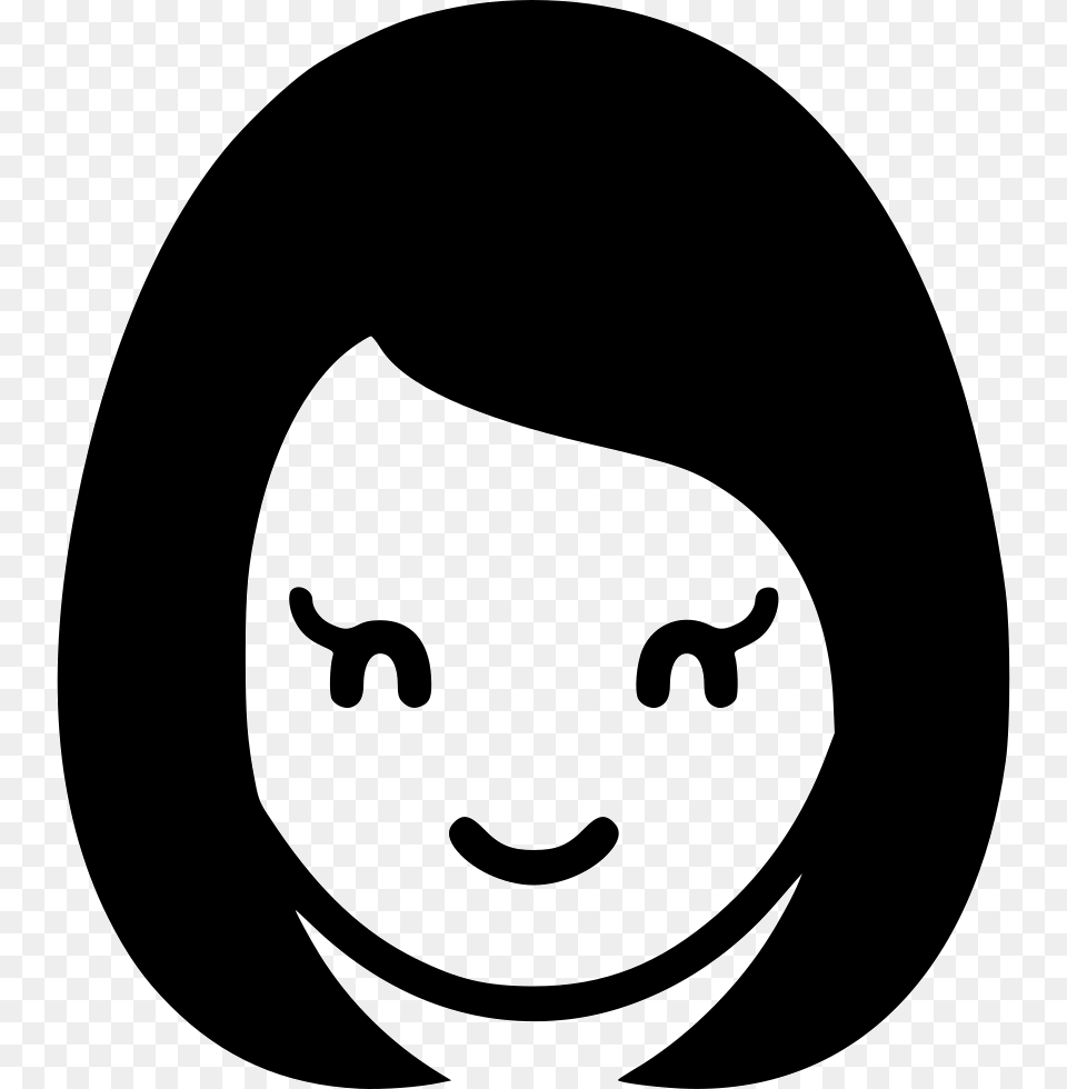 Happy Girl Woman Icon, Stencil, Sticker, Face, Head Free Png