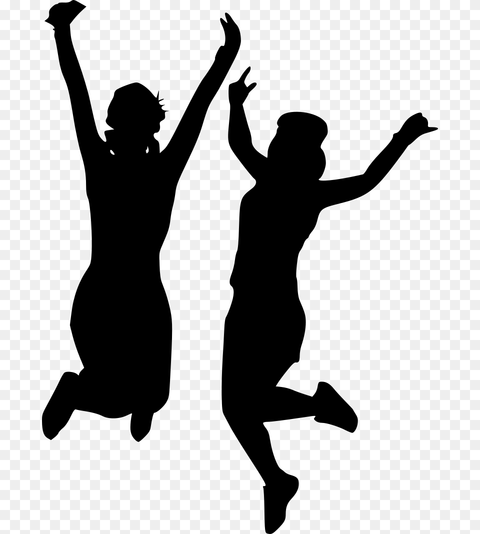 Happy Girls Silhouette 2 Block Basketball, Gray Free Transparent Png