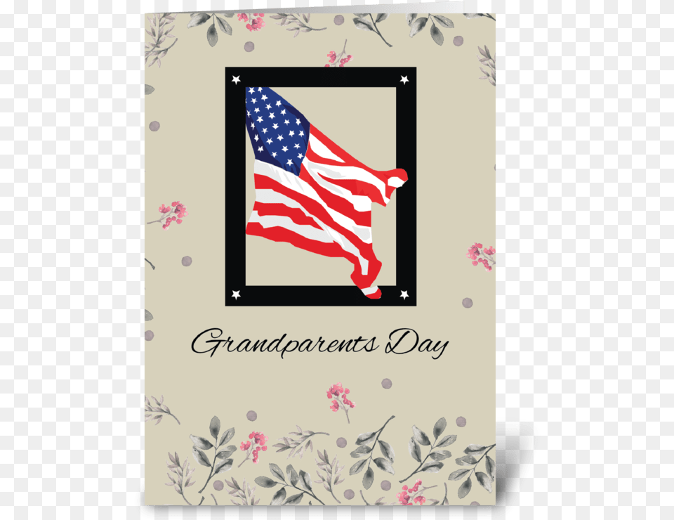 Happy Grandparents Day American Flag Greeting Card Greeting Card For Grandparents Day, American Flag Png Image