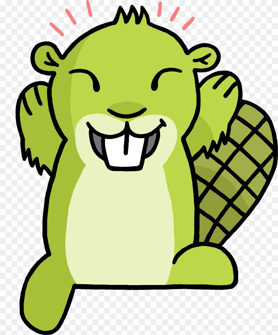 Happy Green Beaver Clipart Hungry, Animal, Wildlife, Mammal, Bear Free Png