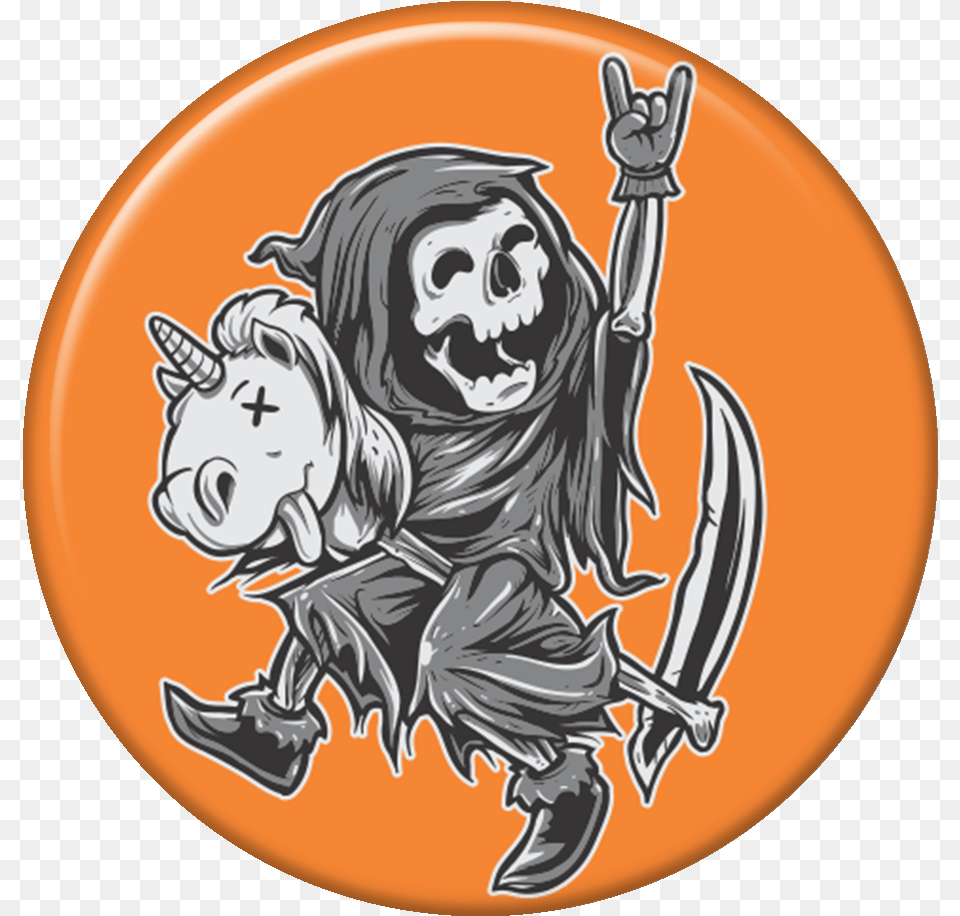 Happy Grim Reaper Grim Reaper Riding Unicorn, Person, Face, Head Free Png Download