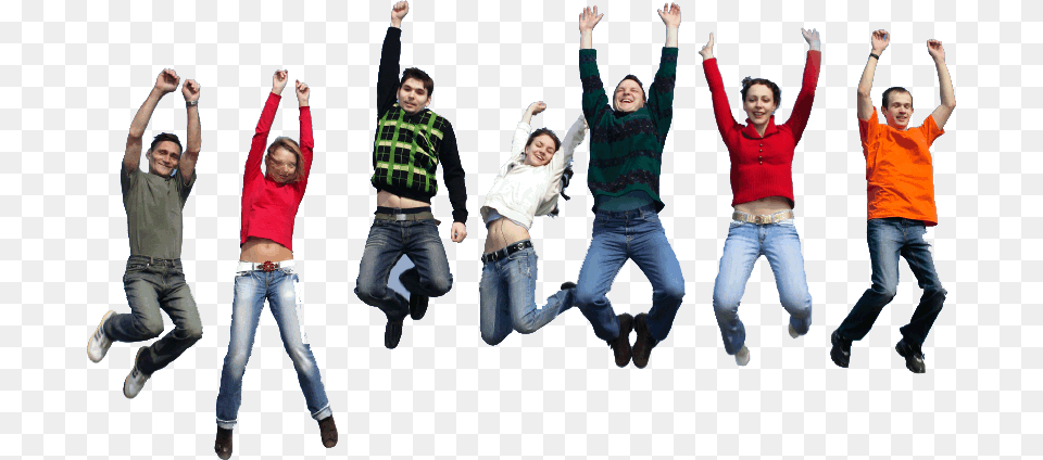 Happy Group Of Friends, Clothing, Pants, Adult, Person Free Png Download