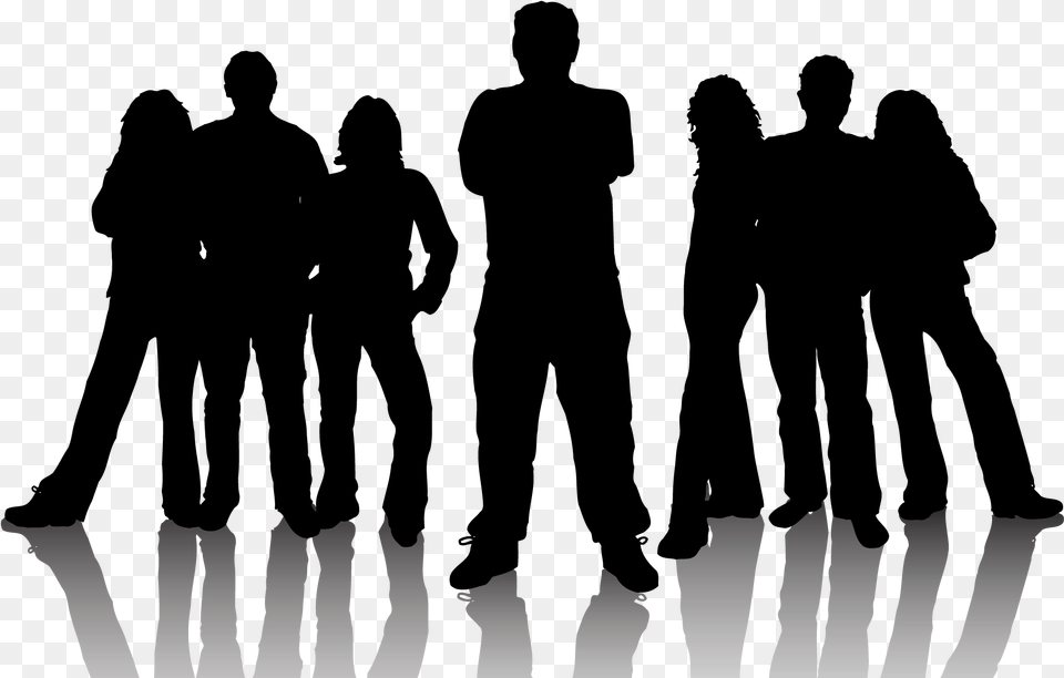 Happy Group Of People Transparent Gang Silhouette, Person Free Png Download