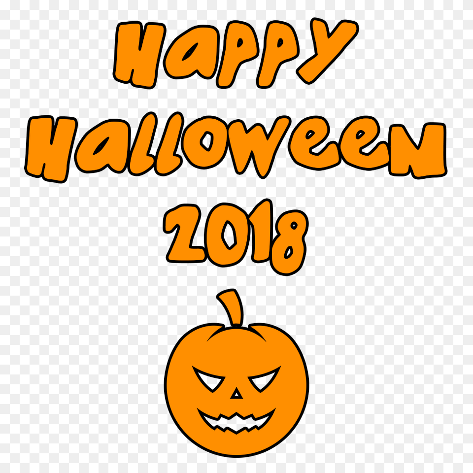 Happy Halloween 2018 Round Scary Pumpkin, Festival Free Png Download