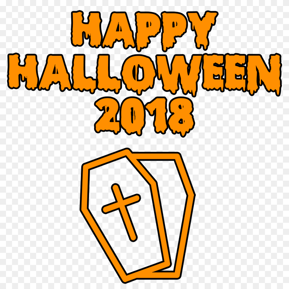 Happy Halloween 2018 Scary Coffin Bloody Font, Symbol, Number, Text Png Image