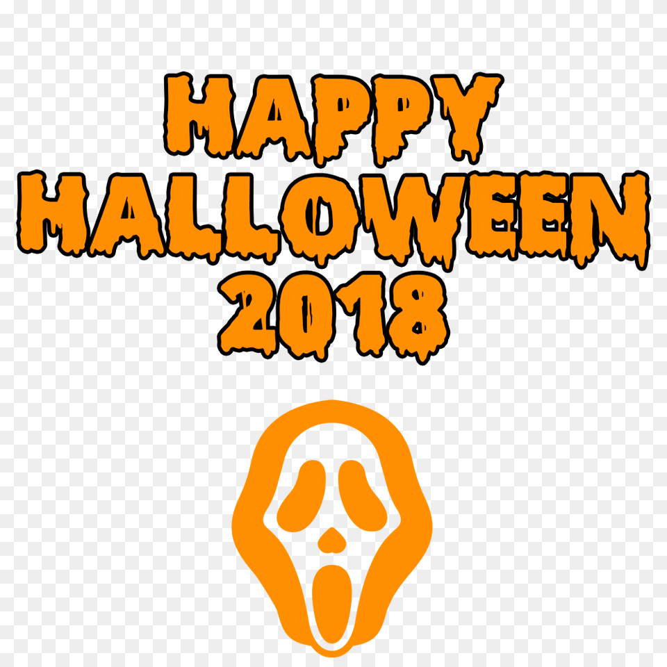 Happy Halloween 2018 Scary Mask Bloody Font, Person Free Png