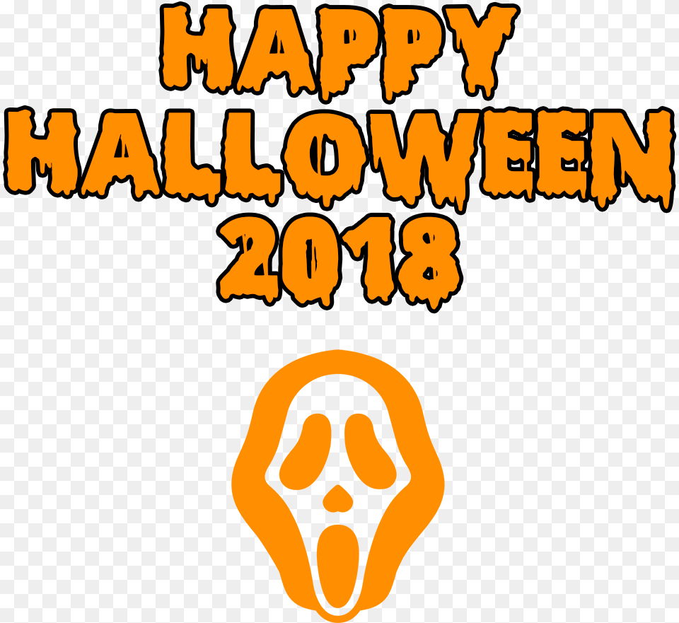 Happy Halloween 2018 Scary Mask Bloody Font Clipart Happy Halloween Transparent, Logo, Person Png