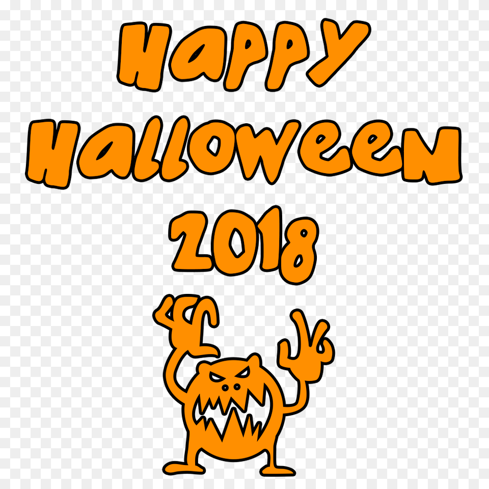 Happy Halloween 2018 Scary Monster, Text Png Image