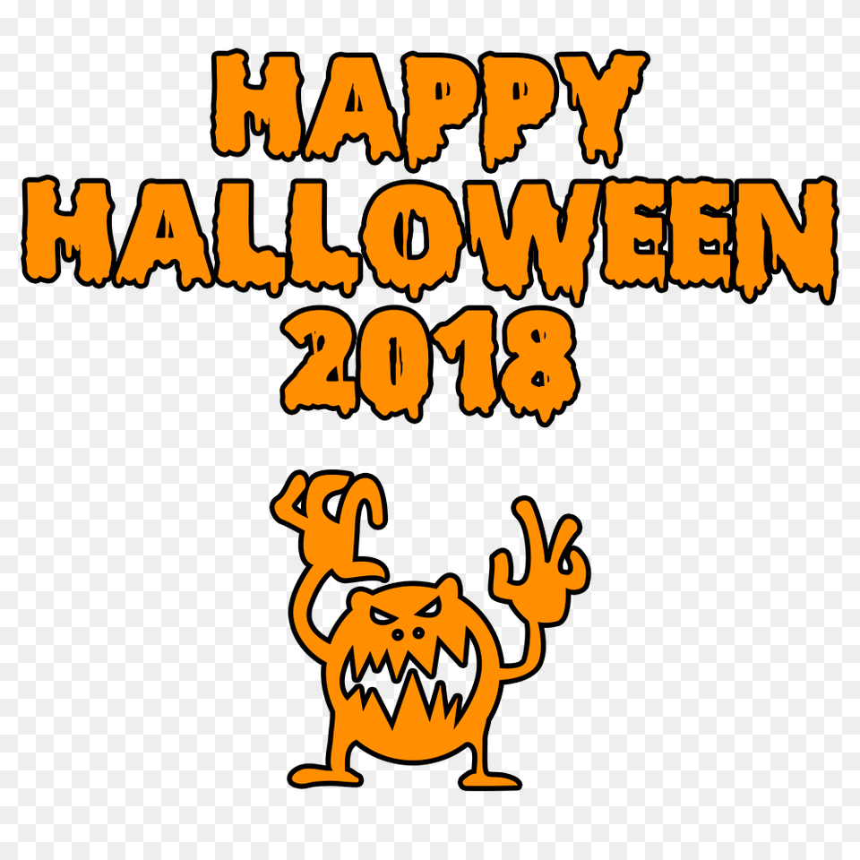 Happy Halloween 2018 Scary Monster Bloody Font Free Png