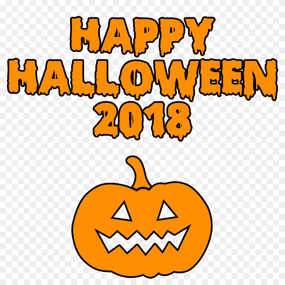 Happy Halloween 2018 Scary Pumpkin Bloody Font, Festival Png