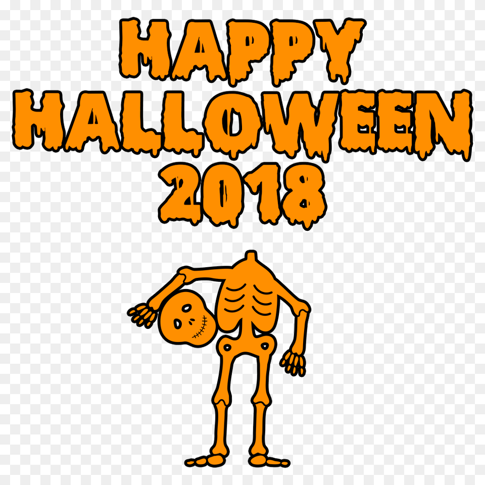 Happy Halloween 2018 Scary Skeleton Bloody Font, Baby, Person Free Transparent Png