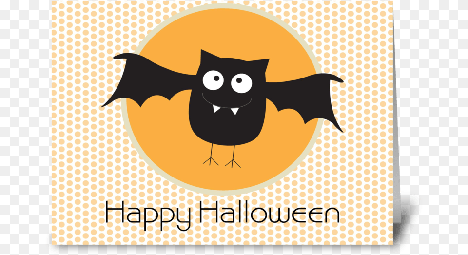 Happy Halloween Bat Greeting Card Happy Halloween Card, Logo, Animal, Fish, Sea Life Free Png Download