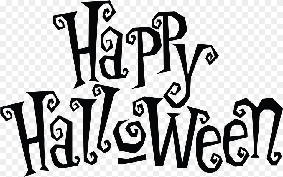 Happy Halloween Black And White Happy Halloween Clipart Black And White, Text, Scoreboard Png