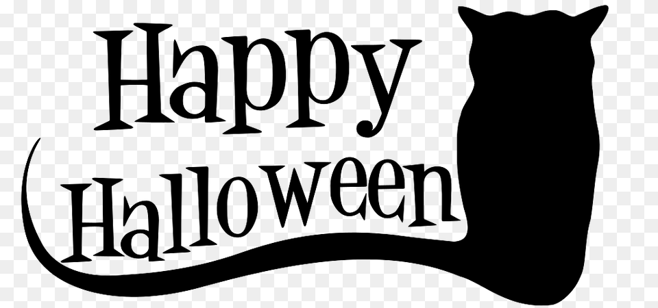 Happy Halloween Cat With Long Tail, Animal, Mammal, Pet Free Transparent Png