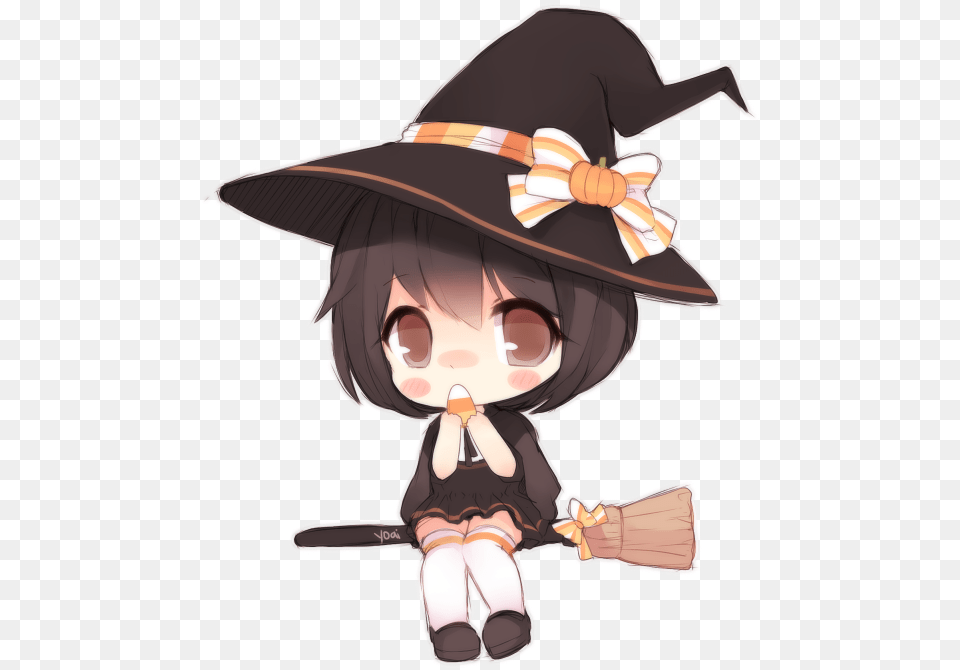 Happy Halloween Chibi Anime Halloween, Hat, Clothing, Person, Baby Png Image