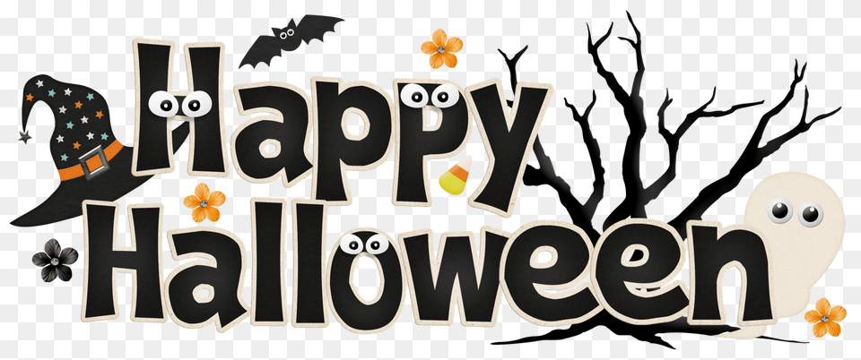 Happy Halloween Funny Banner, Text, Animal, Bird Free Png Download