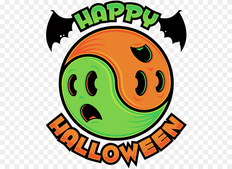 Happy Halloween Ghost Yin Yang, Logo, Face, Head, Person Free Png Download