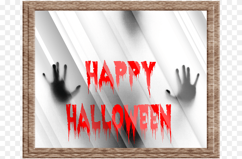 Happy Halloween Glass Hands Blood Scary Horror Sign Language, Body Part, Finger, Hand, Person Free Png