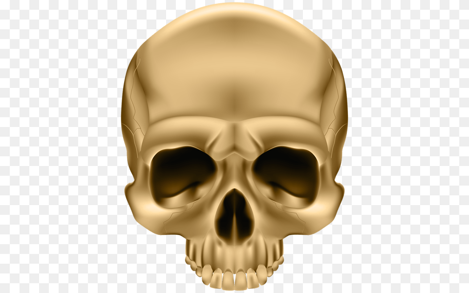 Happy Halloween Golden Skull Png Image